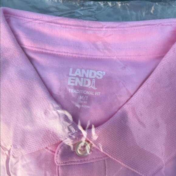 Set of 2 Lands’ End Men’s M Tall Polo Supima Cotton Traditional Fit Shirt Yellow - Picture 6 of 9